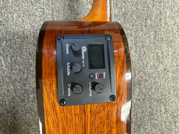 Ohana TK-35GCE Solid Mahogany Electric Tenor Ukulele