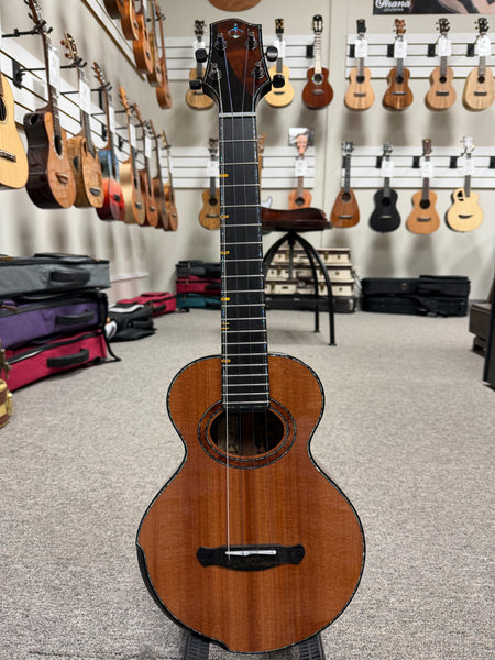 Cornerstone Custom Solid Redwood/Quilted Sapele Tenor Ukulele w/Case  #133