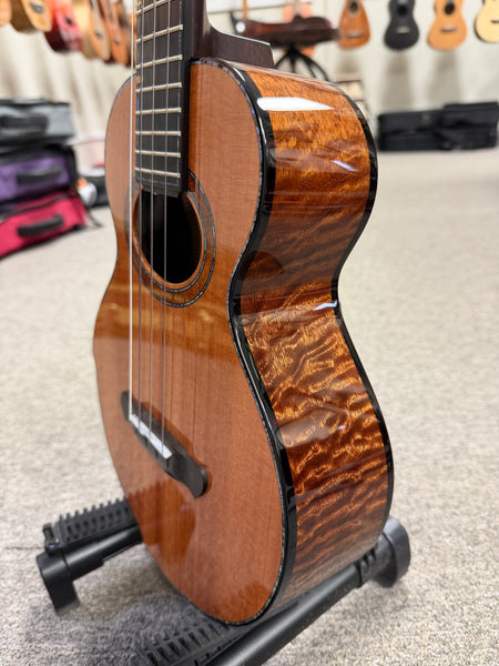 Cornerstone Custom Solid Redwood/Quilted Sapele Tenor Ukulele w/Case  #133
