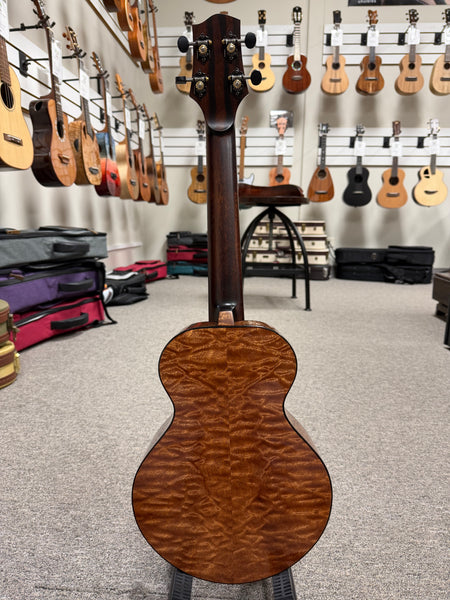 Cornerstone Custom Solid Redwood/Quilted Sapele Tenor Ukulele w/Case  #133