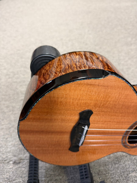 Cornerstone Custom Solid Redwood/Quilted Sapele Tenor Ukulele w/Case  #133