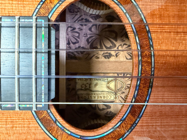 Cornerstone Custom Solid Redwood/Quilted Sapele Tenor Ukulele w/Case  #133