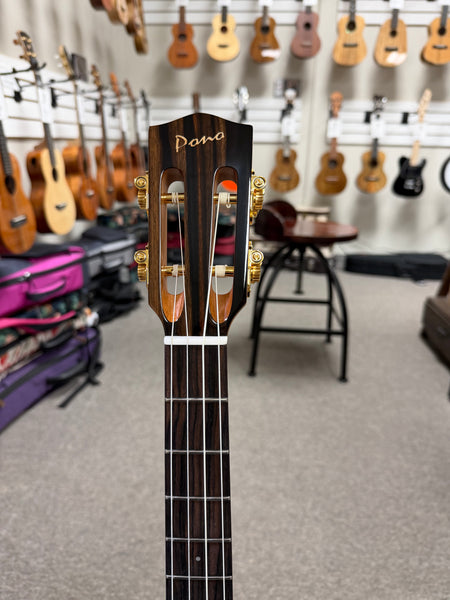Pono BN4-4 Solid Cedar/Rosewood Large Body Baritone Nui Ukulele w/Case