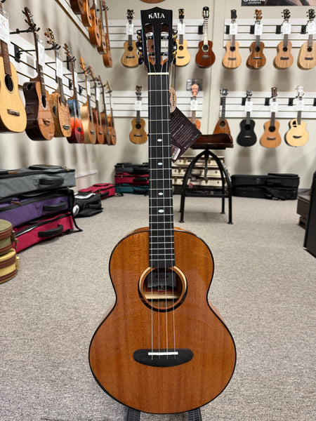 KALA KA-CT-SMH-BG Solid Mahogany Baritone Ukulele w/Case - Contour Series
