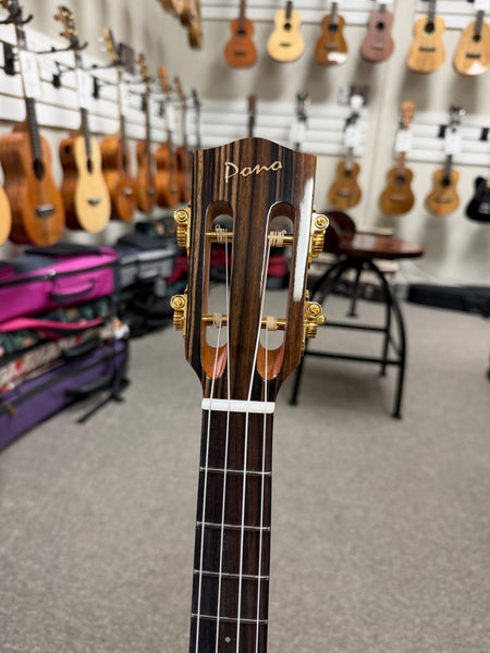 PONO ULNC4-4 Nylon String Solid Cedar/Rosewood Large Body Baritone Ukulele w/Case - Cutaway