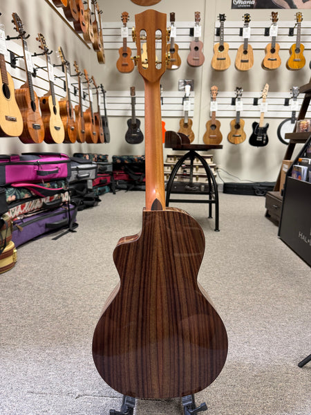 PONO ULNC4-4 Nylon String Solid Cedar/Rosewood Large Body Baritone Ukulele w/Case - Cutaway