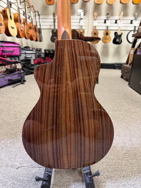 PONO ULNC4-4 Nylon String Solid Cedar/Rosewood Large Body Baritone Ukulele w/Case - Cutaway