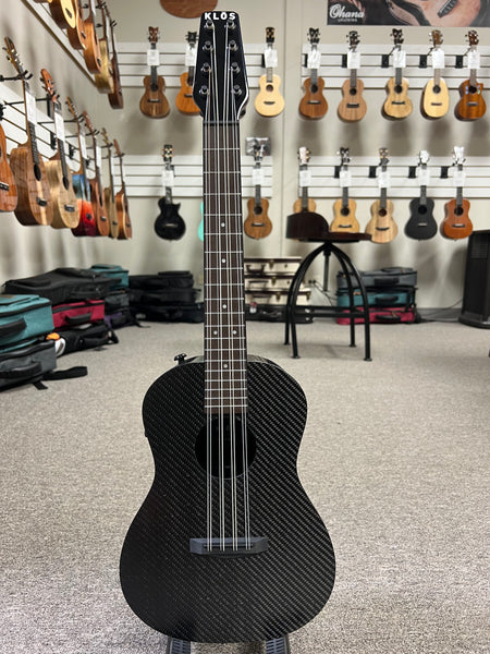 Klos Deluxe Hybrid Carbon Fiber Tenor Electric 8 String Ukulele w/Case - Travel Uke - Fishman Pickup