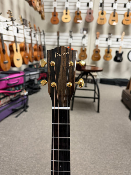 PONO UL4-3 Solid Mango Large Body Steel String Baritone Ukulele w/Case