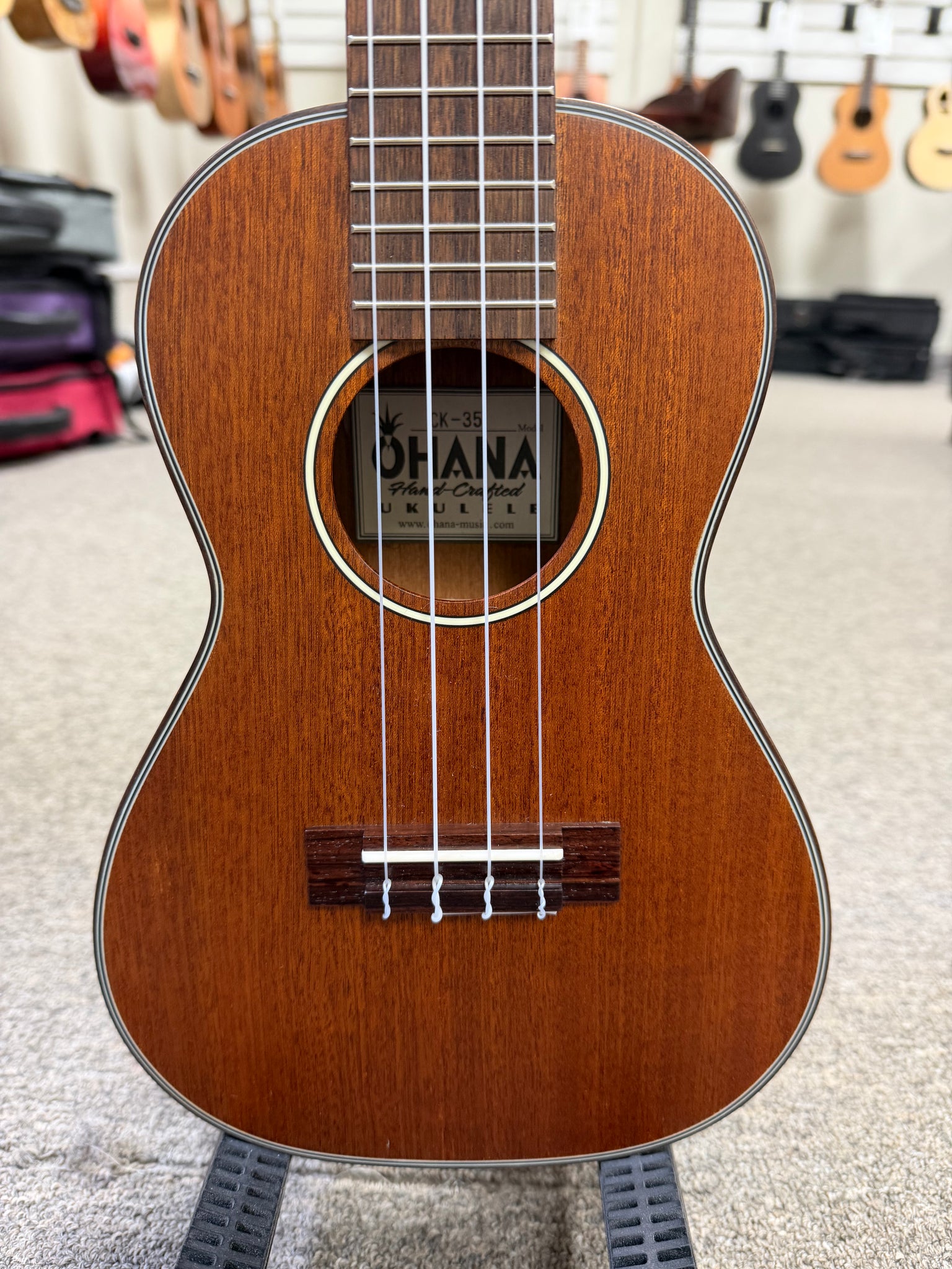 Ohana CK-35 Solid Mahogany Concert Ukulele - Satin Finish