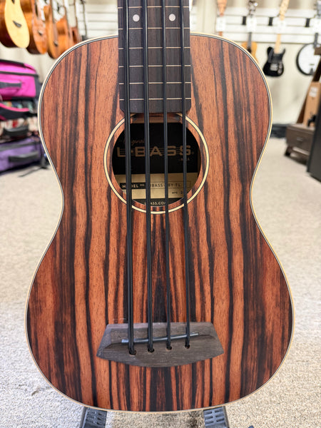 KALA EBY-FL Striped Ebony Fretless Acoustic-Electric U-Bass w/Case - UBASS