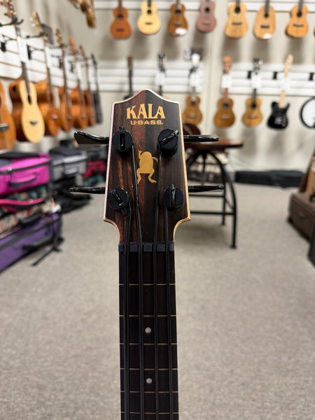 KALA EBY-FL Striped Ebony Fretless Acoustic-Electric U-Bass w/Case - UBASS