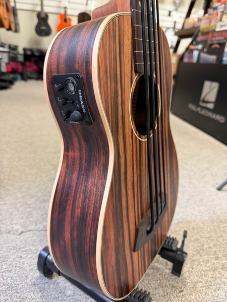 KALA EBY-FL Striped Ebony Fretless Acoustic-Electric U-Bass w/Case - UBASS