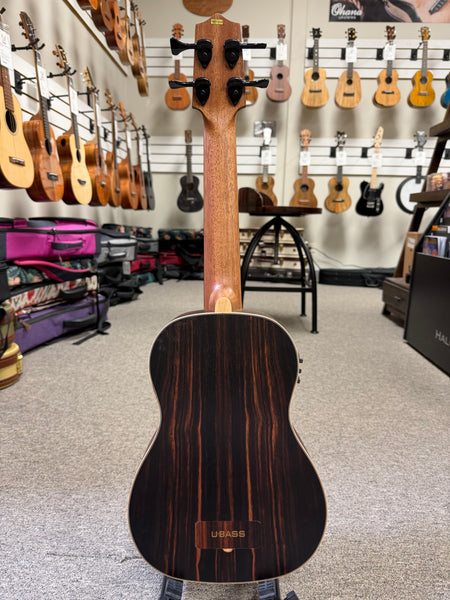 KALA EBY-FL Striped Ebony Fretless Acoustic-Electric U-Bass w/Case - UBASS