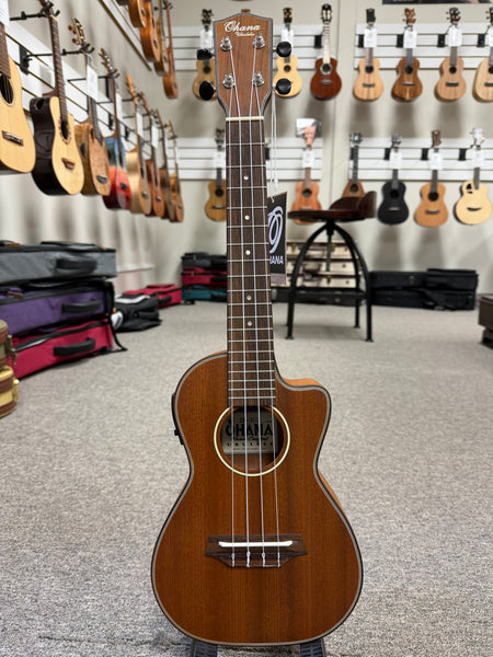 Ohana CK-35CE Mahogany Electric Concert Ukulele w/Cutaway - Solid Mahogany