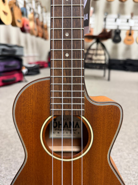 Ohana CK-35CE Mahogany Electric Concert Ukulele w/Cutaway - Solid Mahogany