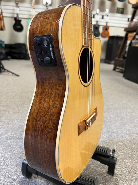 KALA KA-SKBGE-C Solid Spruce/Koa Electric Baritone Ukulele w/Cutaway