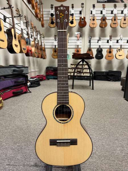 KALA KA-20th-SQS-T Solid Spruce/Quilted Sapele Tenor Ukulele w/Case - B-Stock - 20th Anniversary Limited Edition