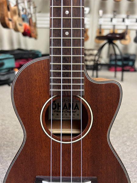 Ohana CK-35CE Mahogany Electric Concert Ukulele w/Cutaway - Solid Mahogany