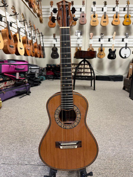 Petros Custom Solid Cedar/Ebony Tenor Ukulele w/Case #201