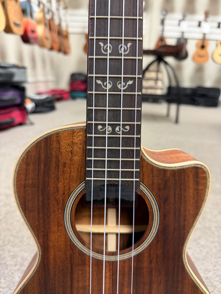 KALA KA-SA-TE-C Solid Acacia Electric Tenor Ukulele w/Cutaway