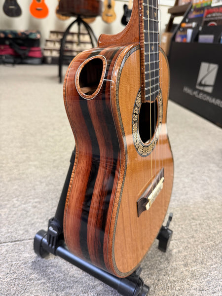 Petros Custom Solid Cedar/Ebony Tenor Ukulele w/Case #201
