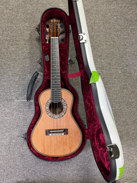 Petros Custom Solid Cedar/Ebony Tenor Ukulele w/Case #201