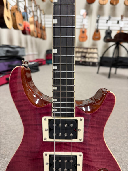 Flight Vanguard Solid Body Electric Ukulele w/Case - Transparent Purple TPP