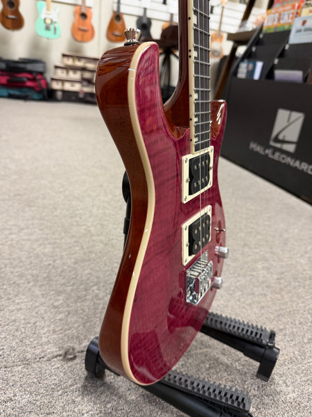 Flight Vanguard Solid Body Electric Ukulele w/Case - Transparent Purple TPP