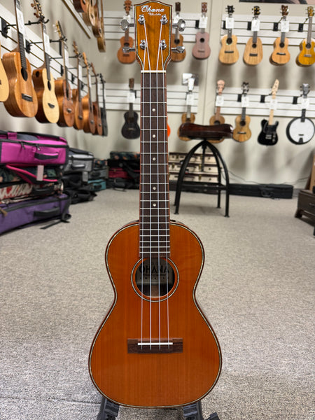 OHANA CK-50G Solid Cedar/Rosewood Concert Ukulele