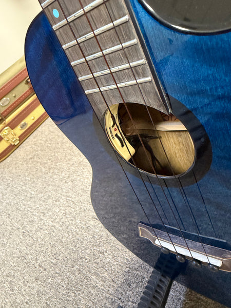 Flight Comet Blue Tenor Electric Ukulele w/Case - Solid Flamed Maple/Solid Mango