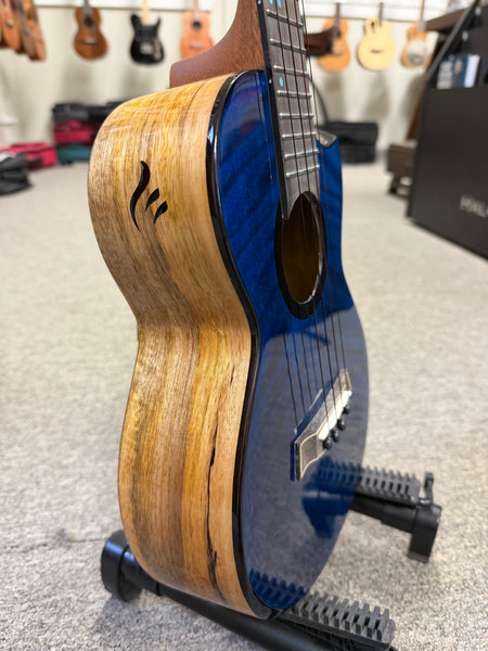 Flight Comet Blue Tenor Electric Ukulele w/Case - Solid Flamed Maple/Solid Mango