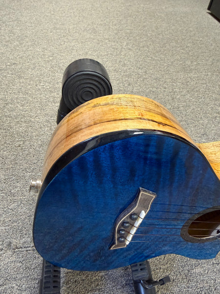 Flight Comet Blue Tenor Electric Ukulele w/Case - Solid Flamed Maple/Solid Mango
