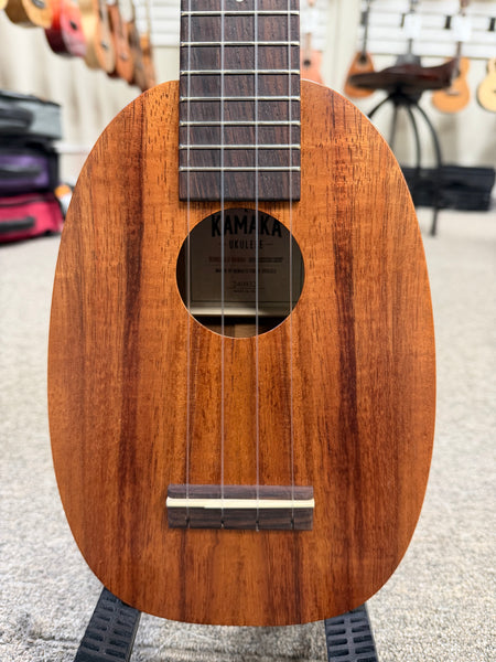 Kamaka HP-1L Solid Koa Soprano Long Neck Pineapple Ukulele w/Case - Pre Loved - Made in Hawaii