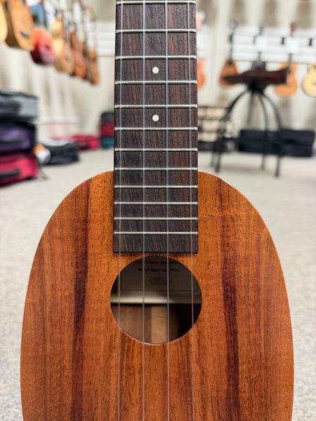 Kamaka HP-1L Solid Koa Soprano Long Neck Pineapple Ukulele w/Case - Pre Loved - Made in Hawaii