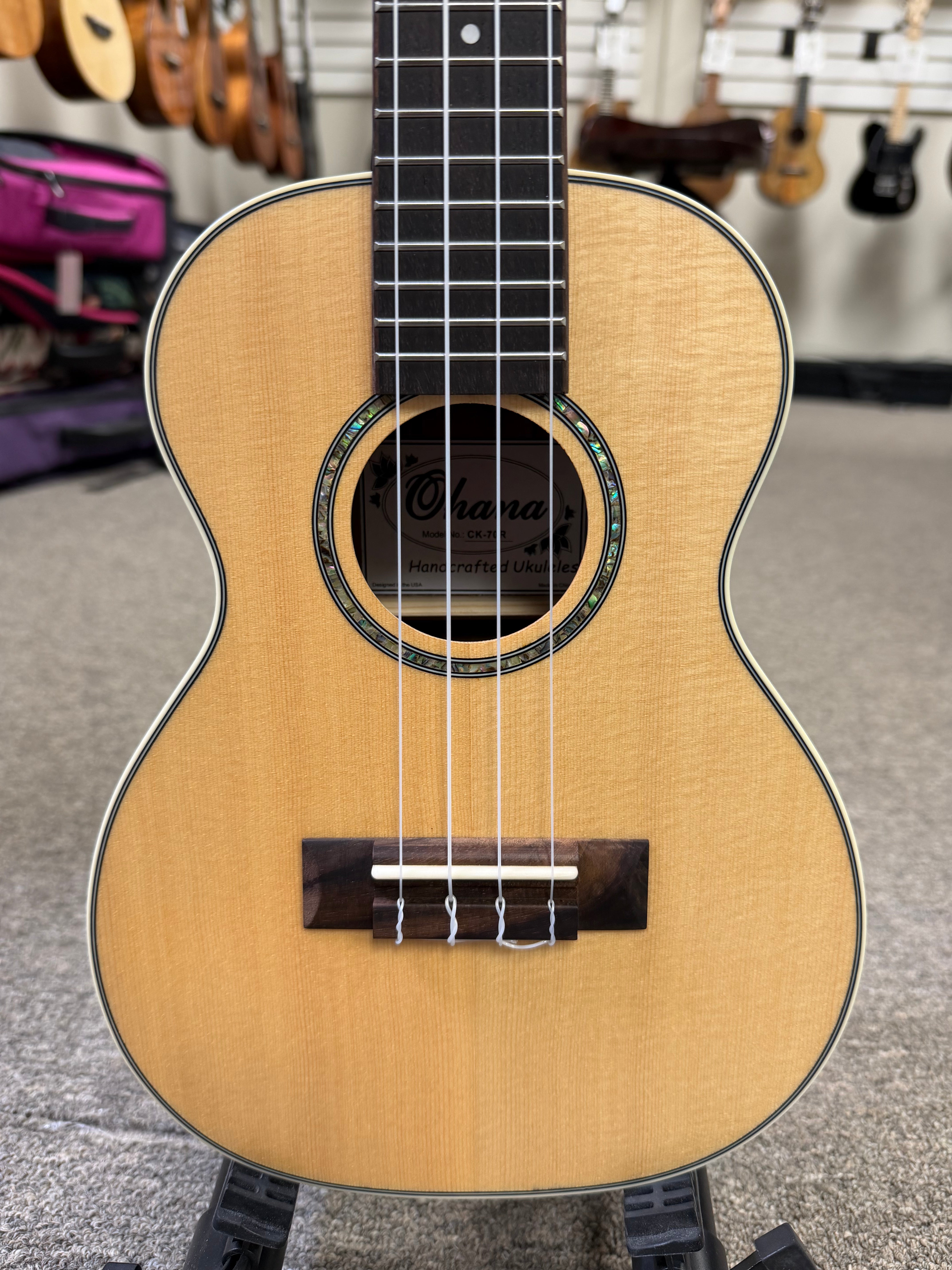 Ohana CK-70R Concert Ukulele - Solid Spruce/Rosewood