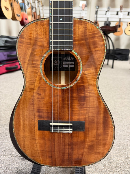 KALA KA-20th KOA-B Solid Koa/Mahogany Baritone Ukulele w/Case - B-Stock - 20th Anniversary Limited Edition