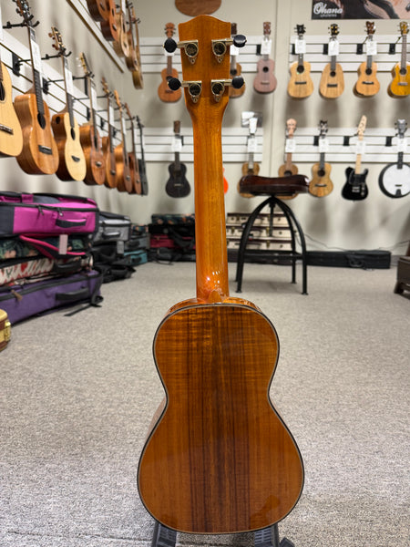 OHANA CK-570G Solid Koa Concert Ukulele w/Case - Abalone Bird Inlays