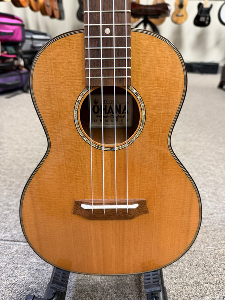 OHANA TK-260G Solid Cedar/Acacia Tenor Ukulele