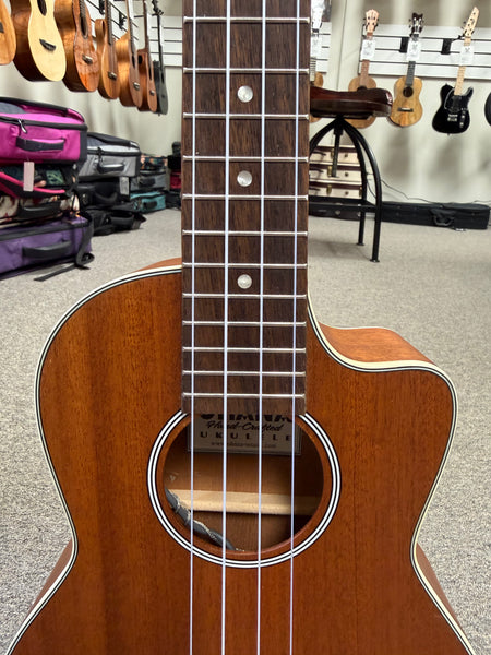 OHANA TK-20CE Mahogany Electric Tenor Ukulele - Solid Mahogany Top Cutaway Electric