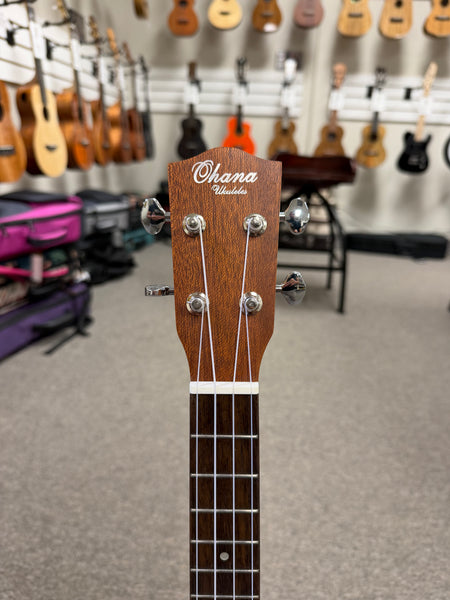OHANA TK-20CE Mahogany Electric Tenor Ukulele - Solid Mahogany Top Cutaway Electric