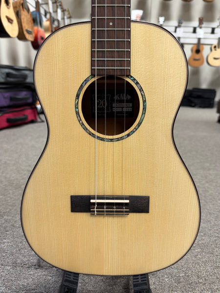 KALA KA-20th-SQS-B Solid Spruce/Quilted Sapele Baritone Ukulele w/Case - 20th Anniversary Limited Edition