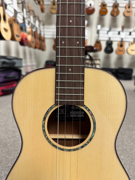 KALA KA-20th-SQS-B Solid Spruce/Quilted Sapele Baritone Ukulele w/Case - 20th Anniversary Limited Edition