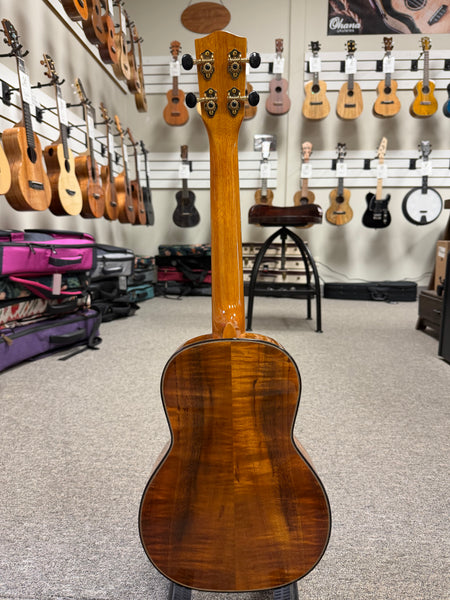 OHANA TK-570G Solid Koa Tenor Ukulele w/Case - Abalone Bird Inlays
