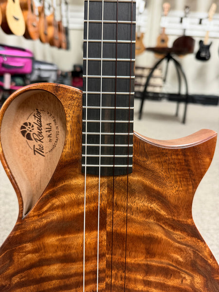 KALA Revelator Koa Electric Baritone Ukulele w/Case - Made In The U.S.A.