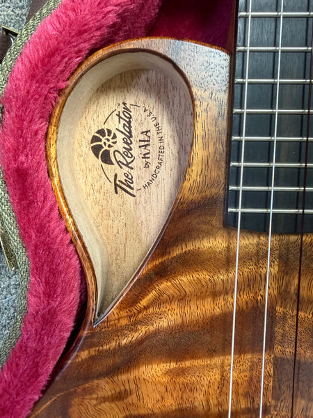 KALA Revelator Koa Electric Baritone Ukulele w/Case - Made In The U.S.A.
