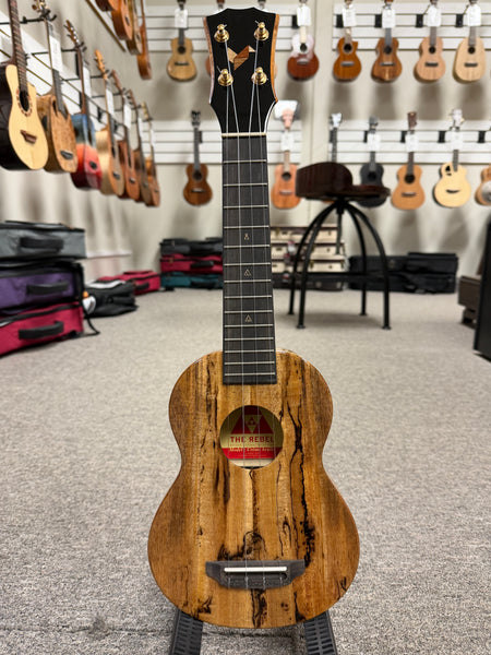 Rebel Creme Brulee Solid Mango Soprano Ukulele w/Case - Rebel Mango Slim Soprano