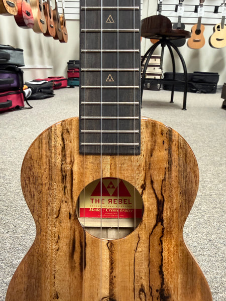 Rebel Creme Brulee Solid Mango Soprano Ukulele w/Case - Rebel Mango Slim Soprano