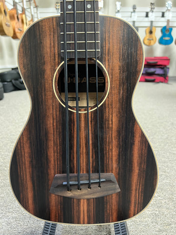 KALA Striped Ebony Acoustic-Electric U-Bass w/Case - UBASS - Aloha City Ukes