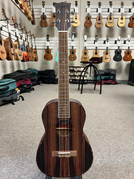 AMAHI UK990B Striped Ebony Baritone Ukulele w/Case - UK-990B